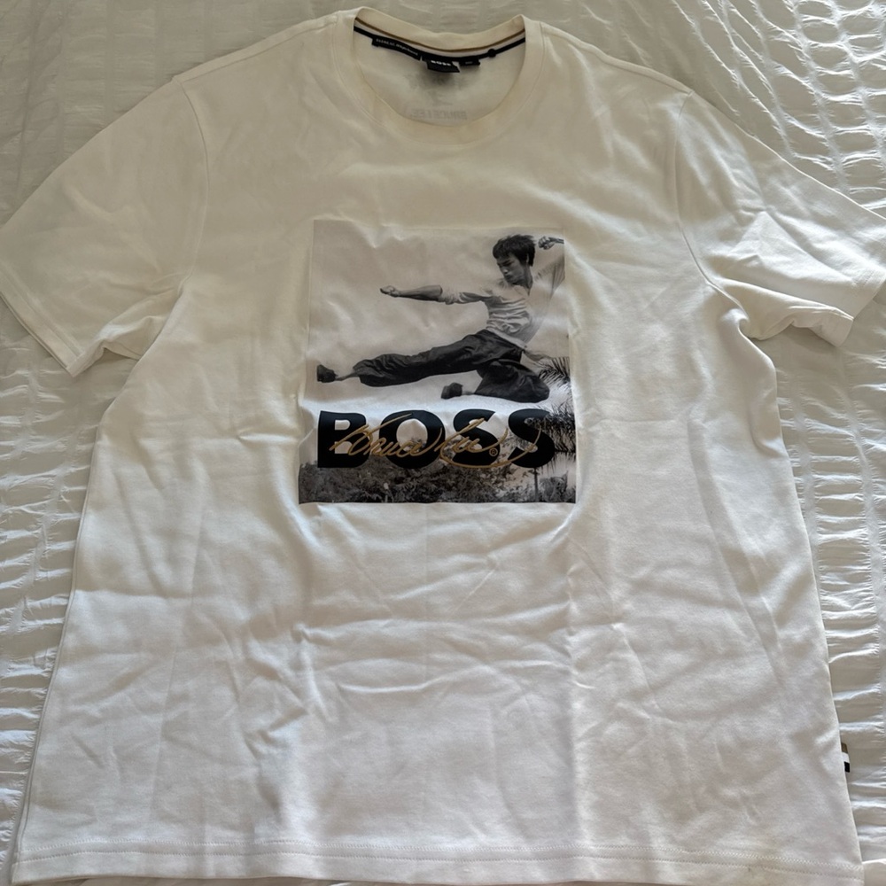 BOSS White Graphic Men's T-Shirt